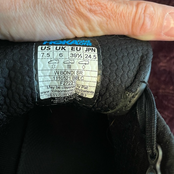 Hoka One One Bondi SR Womens Running Shoes Size 7.5 Slip Resistant 1110521-BBLC - Picture 6 of 10